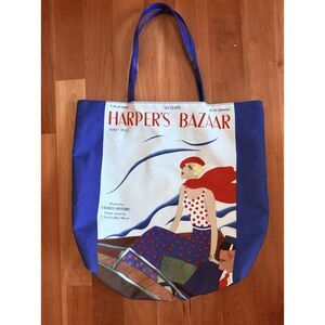 Estee Lauder Harper's Bazaar Large Tote Bag Blue & White Limited Edition